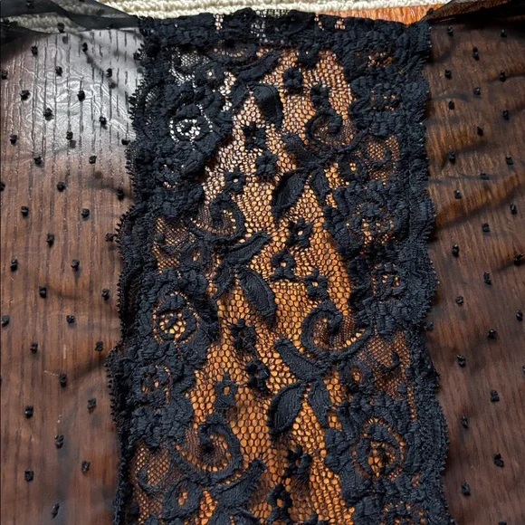 ELLEN TRACY elegant, romantic, gothic, fringe, lace, kimono/shawl. One size. - Picture 6 of 7